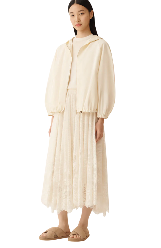 FABIANA FILIPPI GONNA RUOTA IN PIZZO COLORE BURRO