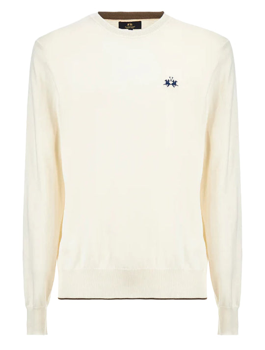 LA MARTINA PULLOVER ZLATKO REGULAR FIT COTONE LANA OFF WHITE