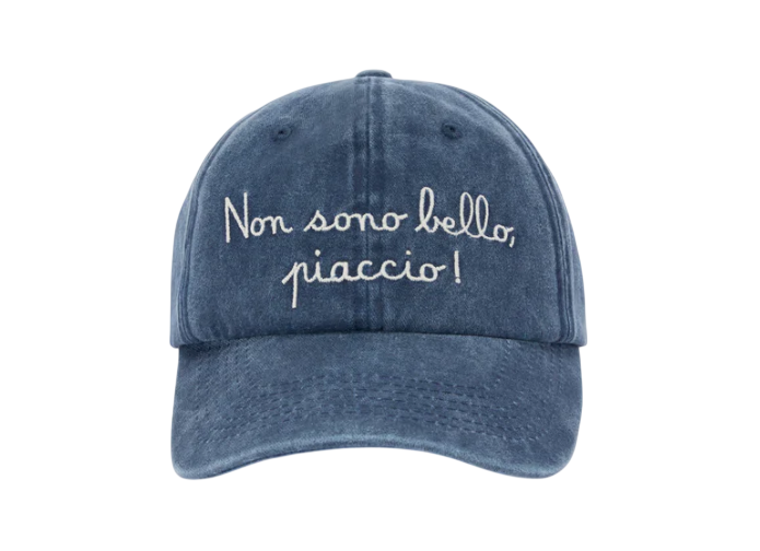 MC2 SAINT BARTH CAPPELLINO DAVIS CON VISIERA IN COTONE BLU E RICAMO