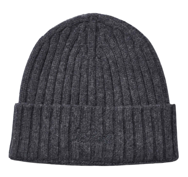 MC2 SAINT BARTH BERRETTO UOMO WENGEN WOOL IN LANA GRIGIO MELANGE