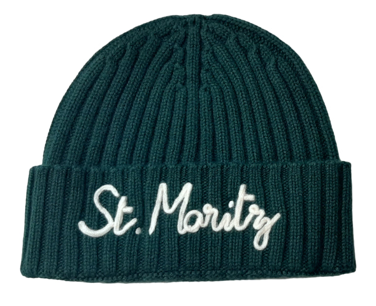 MC2 SAINT BARTH CAPPELLO VERDE CON RICAMO SAINT MORITZ