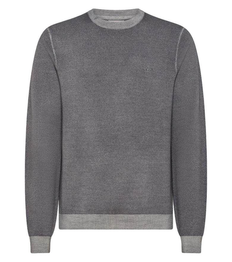 SUN68 MAGLIA ROUND VINTAGE RICE COLORE GRIGIO SCURO