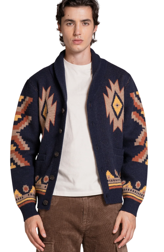 IMPURE CARDIGAN SAWYER JACQUARD BLU NAVY