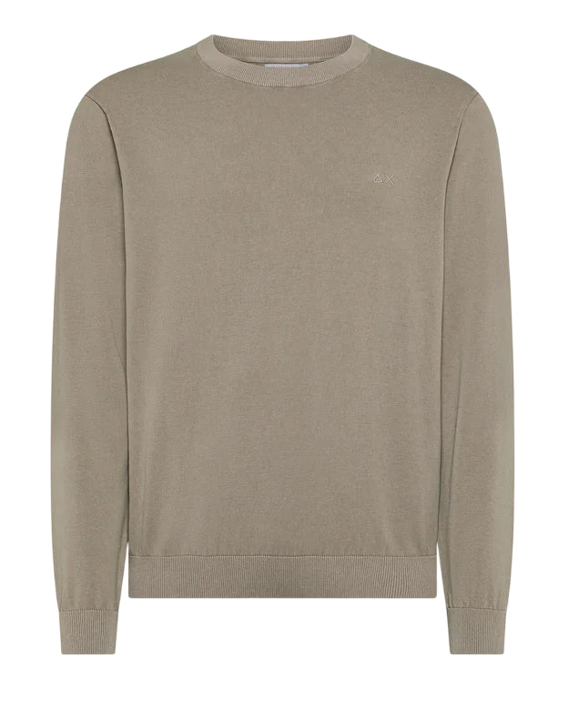 SUN68 UOMO MAGLIA SWEATER COTTON CREPE STONE