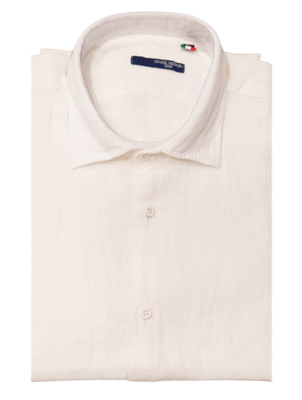 MARK MIDOR CAMICIA IN PURO LINO COLORE BIANCO