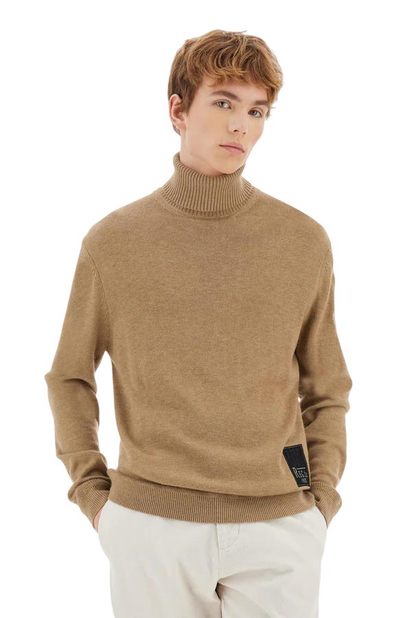 LA MARTINA MAGLIA UOMO A COLLO ALTO IN COTONE LANA COLORE CREMA