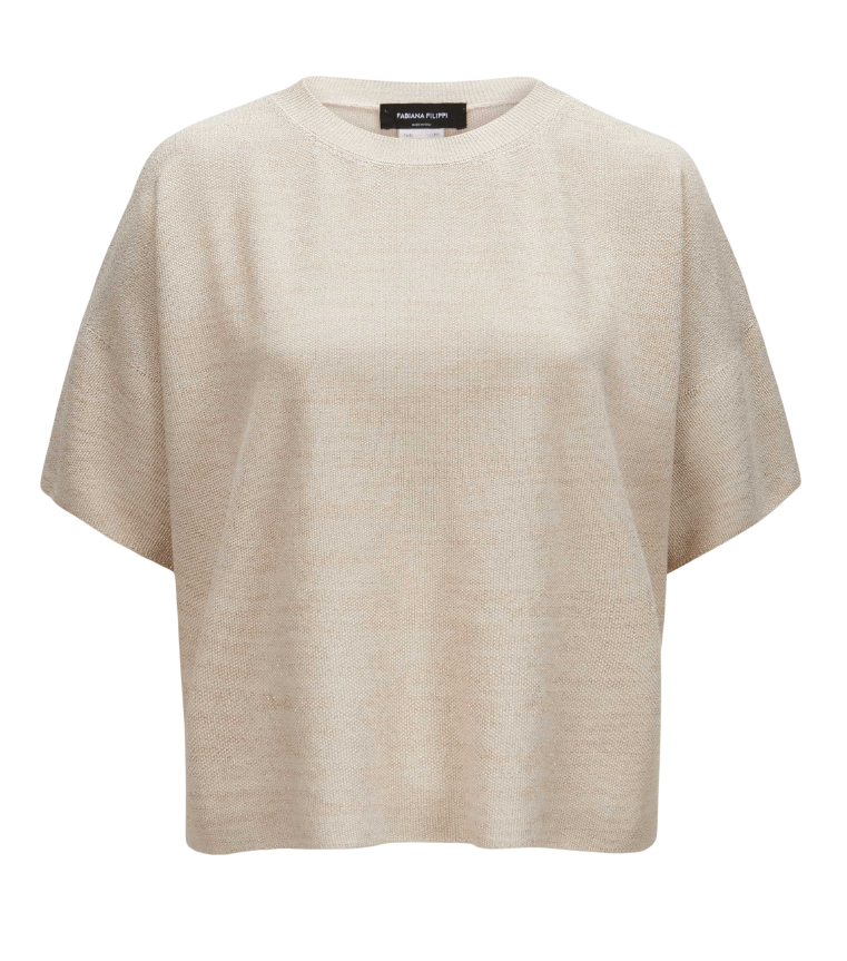 FABIANA FILIPPI T-SHIRT A MANICHE CORTE VESTIBILITA' AMPIA BEIGE