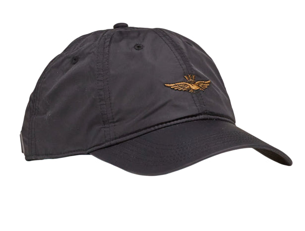 AERONAUTICA MILITARE CAPPELLO IN NYLON CON FODERA IN PILE JET BLACK
