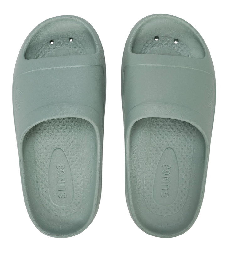 SUN68 DONNA CIABATTE MONOBLOCK IN PU VERDE SALVIA