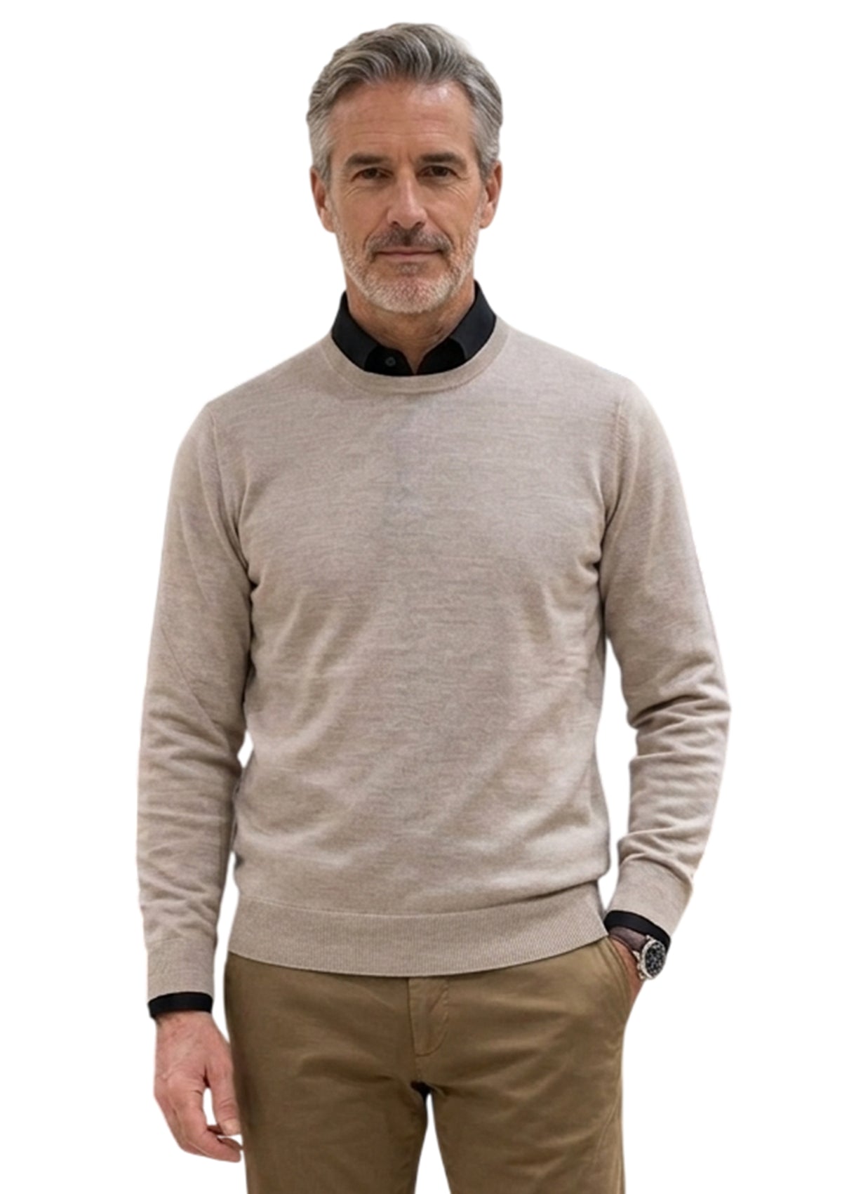 MARK MIDOR MAGLIA IN LANA M. CASHMERE E SETA COLORE LINO