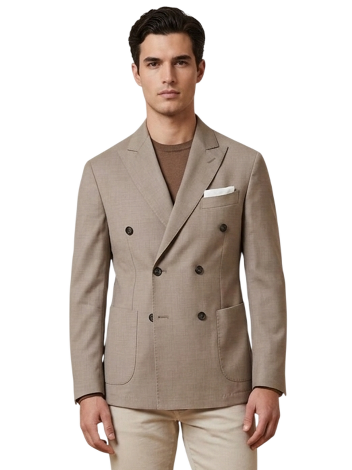MARK MIDOR GIACCA DOPPIO PETTO TESSUTO LISCIO COLORE BEIGE