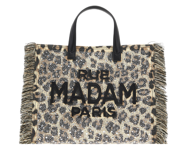RUE MADAME BORSA CASABLANCA TOTE BAG LEOPARD