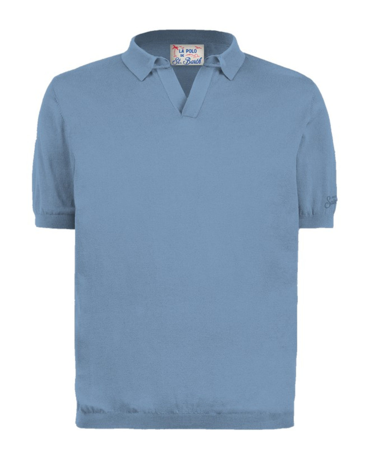 MC2 SAINT BARTH POLO SLOAN IN MAGLIA SENZA BOTTONI LIGHT BLUE