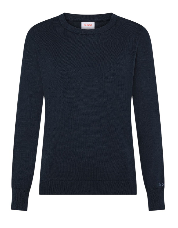 SUN68 DONNA MAGLIA IN COTONE NAVY BLUE