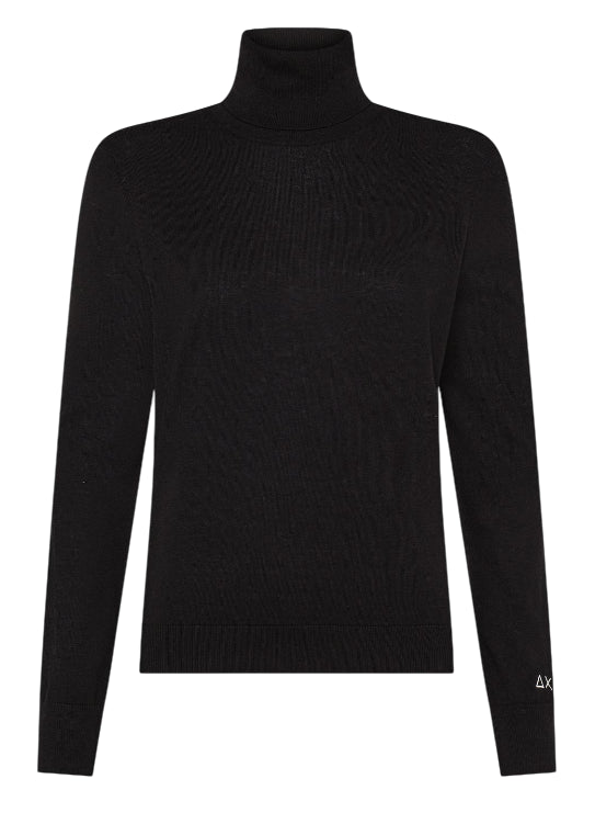 SUN68 DONNA DOLCEVITA IN FILATO DI MISTO LANA NERO