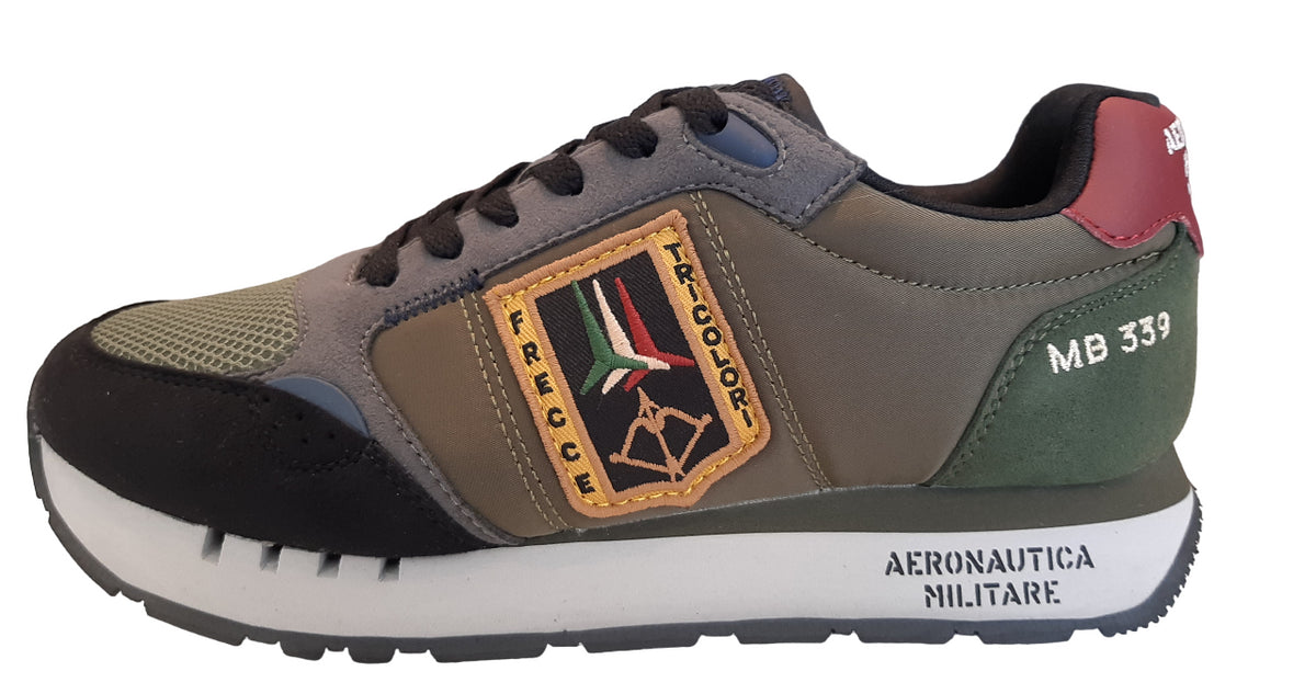 AERONAUTICA MILITARE SNEAKERS MB339 COLORE DARK GREEN RED DARK GREY