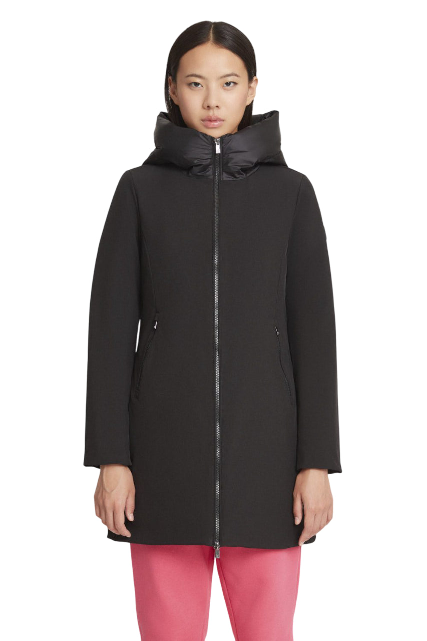 CIESSE PIUMINI GIACCA LUNGA MIRE 3.0 IMBOTTITA IN SOFTSHELL JET BLACK