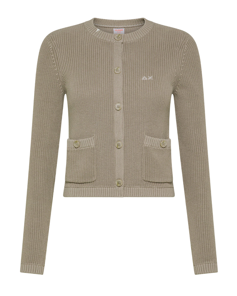 SUN68 MAGLIA DONNA JACKET SWEATER STONE