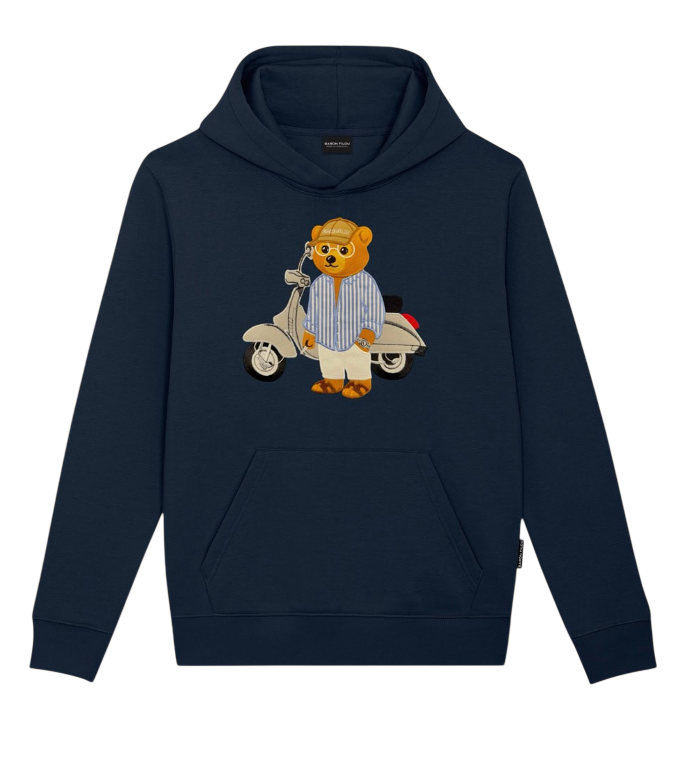 BARON FILOU FELPA HOODIE RICAMATO FILOU CLXXI. BLU NAVY
