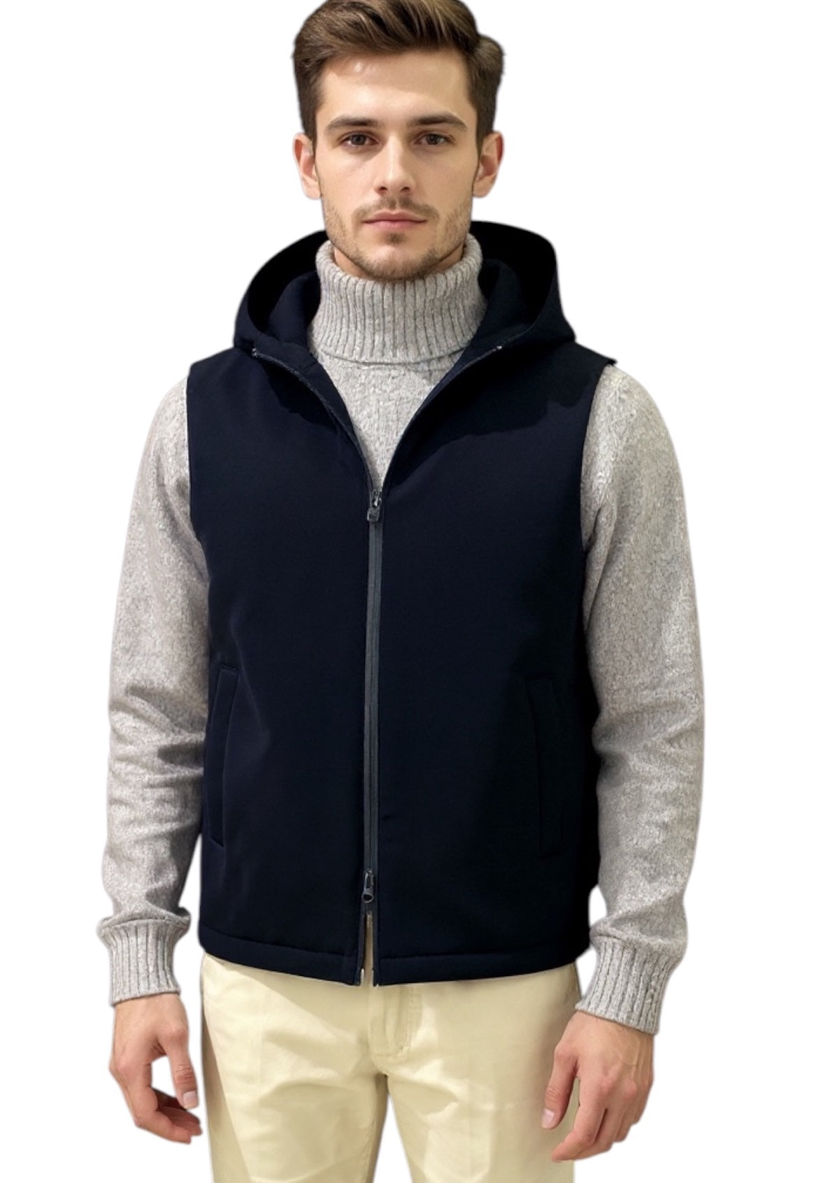 MARK MIDOR GILET FODERATO IN TESSUTO TECNICO COLORE BLU