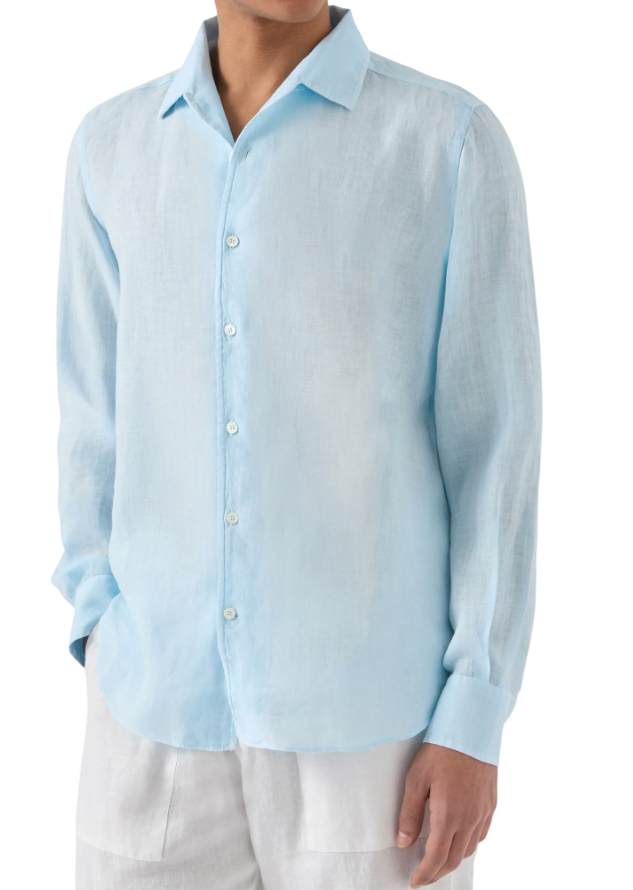 MC2 SAINT BARTH CAMICIA RAPHAEL IN PURO LINO CELESTE