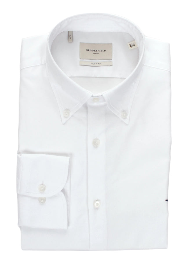 BROOKSFIELD UOMO CAMICIA COLLO BUTTON DOWN WHITE