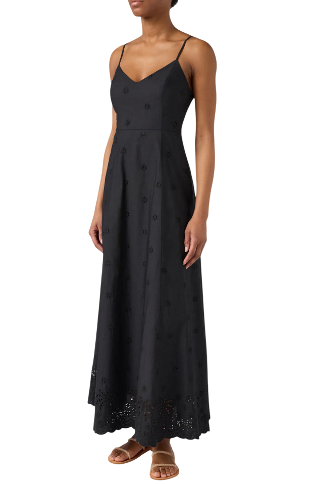 MC2 SAINT BARTH ABITO LUNGO GUADALUPE NERO CON RICAMO