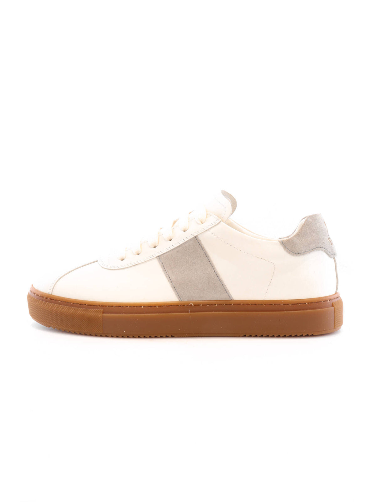 MARK MIDOR SNEAKERS IN PELLE LISCIA E SCAMOSCIATA COLORE PANNA & PERLA