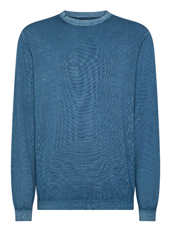 SUN68 UOMO MAGLIA IN LANA VINTAGE COLORE AVIO SCURO