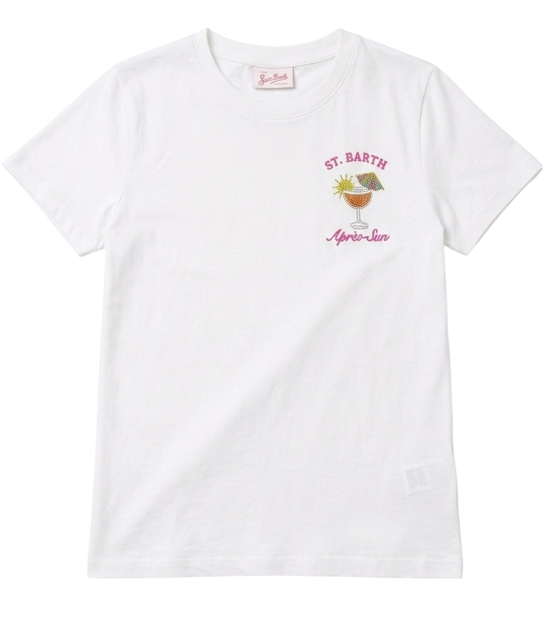 MC2 SAINT BARTH T-SHIRT EMILIE STRASS ST. BARTH HABITUE' BIANCO
