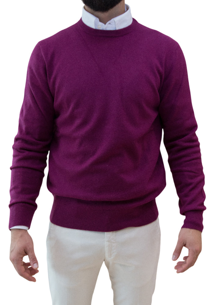 MARK MIDOR MAGLIA GIROCOLLO IN CASHMERE 100% AMARENA