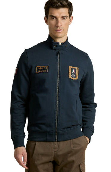 AERONAUTICA MILITARE FELPA CON PATCH FRECCE TRICOLORI BLU