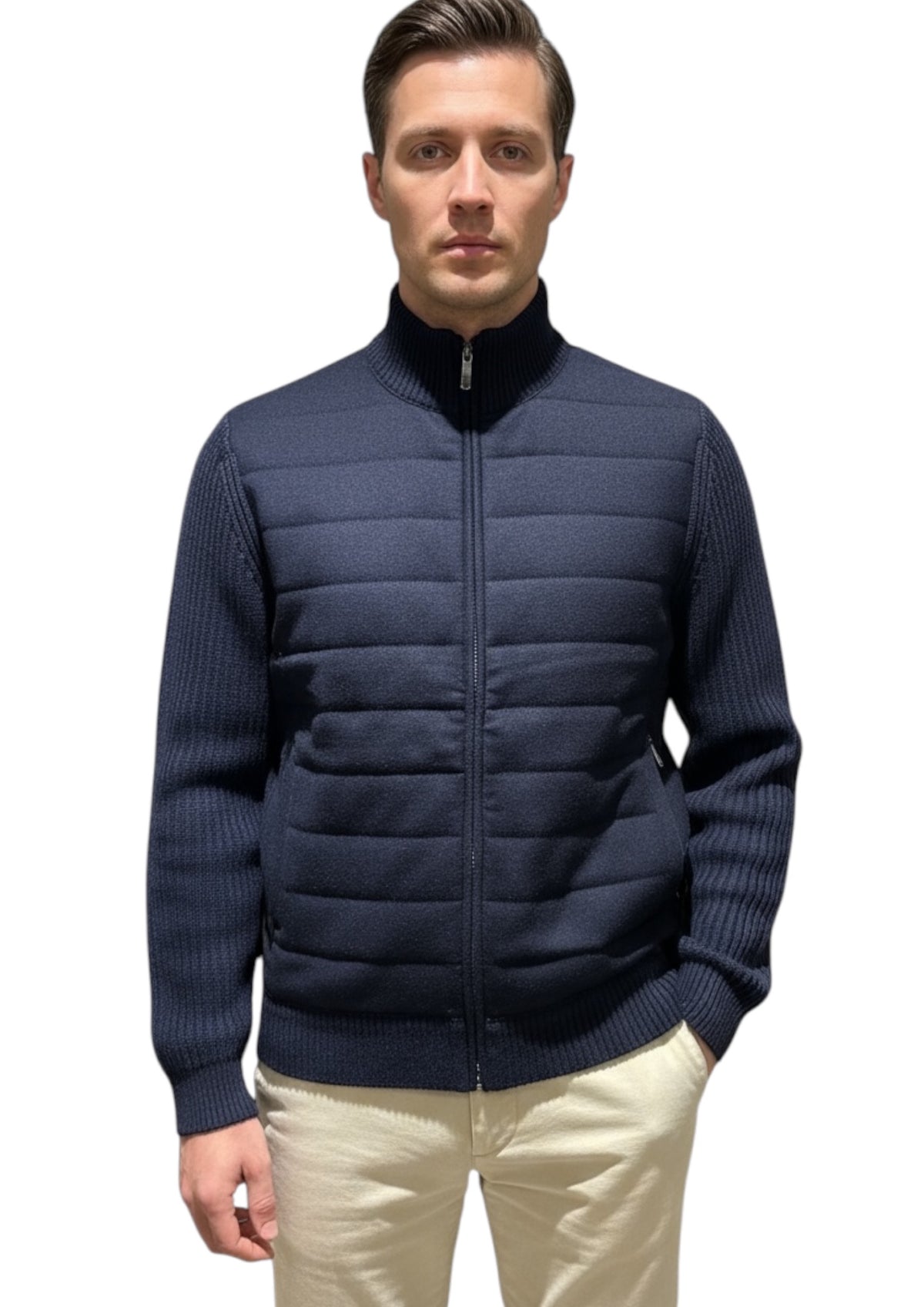 MARK MIDOR BLUSOTTO IN LANA E CASHMERE COLORE BLU NAVY