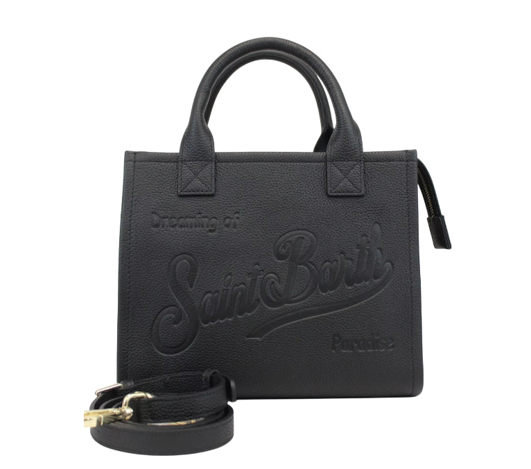 MC2 SAINT BARTH BORSA VANITY BAG MIDI GRAIN LEATHER NERO