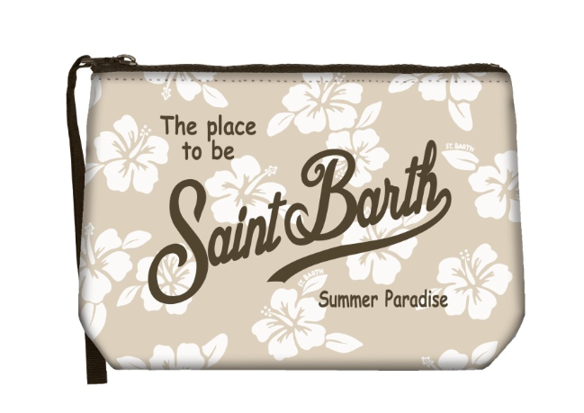 MC2 SAINT BARTH POCHETTE ALINE TIKI HIBISCUS BEIGE