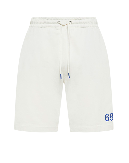 SUN68 UOMO BERMUDA IN FELPA DI COTONE BIANCO PANNA