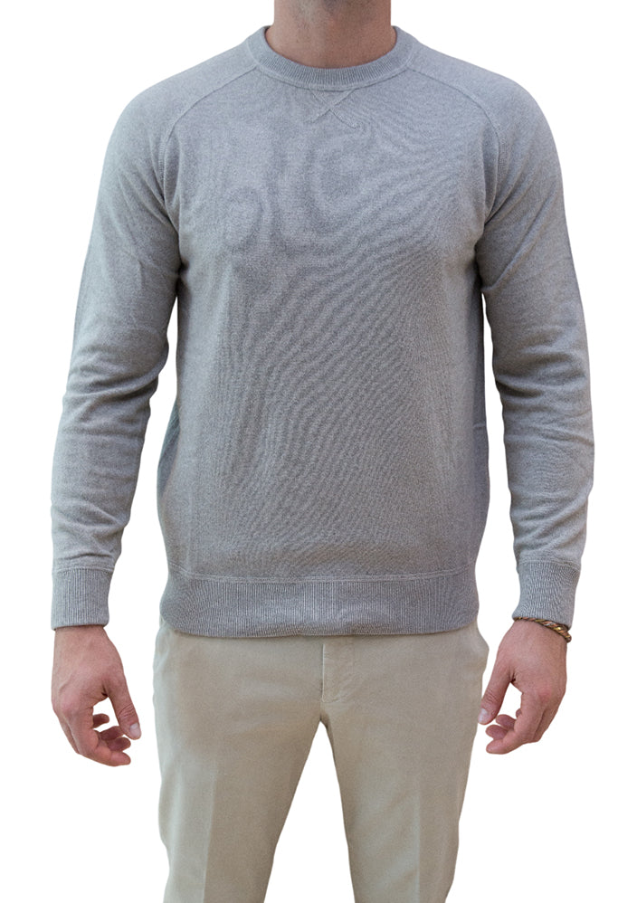 MARK MIDOR MAGLIA GIROCOLLO LANA E CASHMERE TORTORA