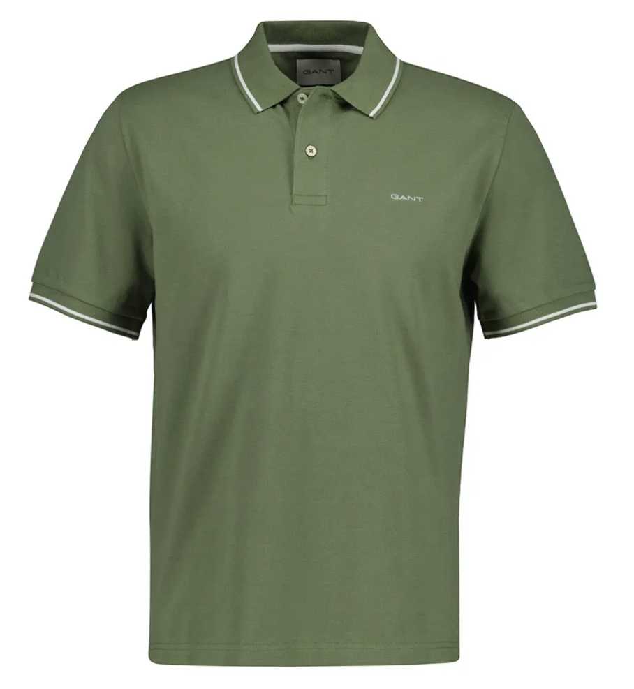 GANT POLO TIPPING SS PIQUE HERB GREEN