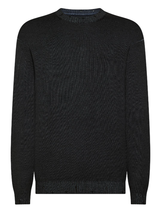 SUN68 DONNA MAGLIA IN LANA EFFETTO VINTAGE COLORE NERO