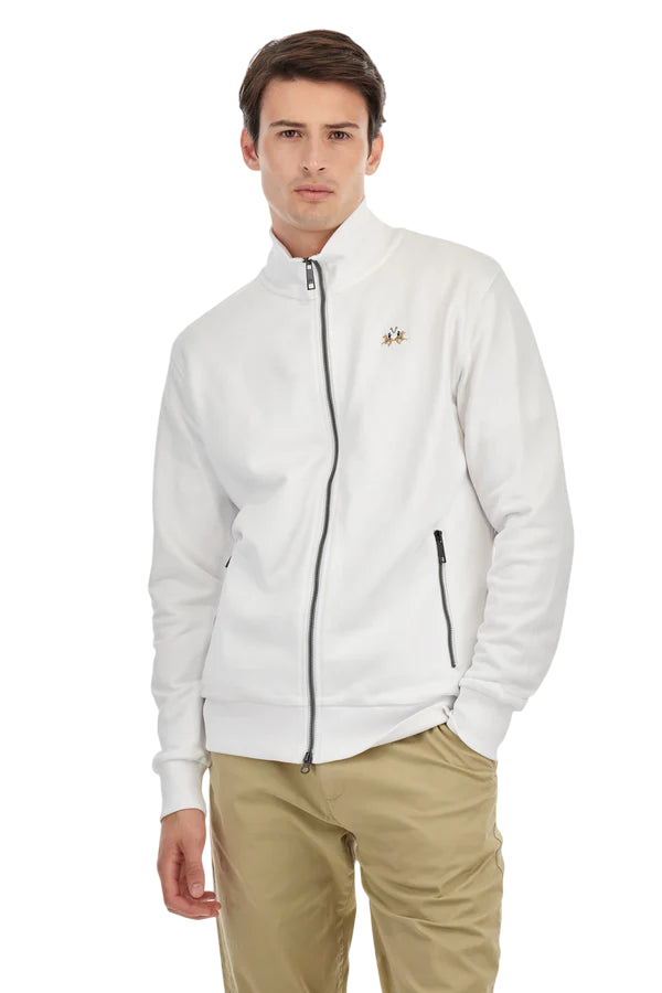 FELPA IN COTONE ARIBERTO FULL ZIP OPTIC WHITE