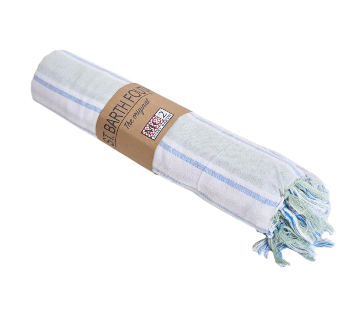 MC2 SAINT BARTH TELO MARE FOUTAS LIGHT STRISCE VERDE ACQUA BLU