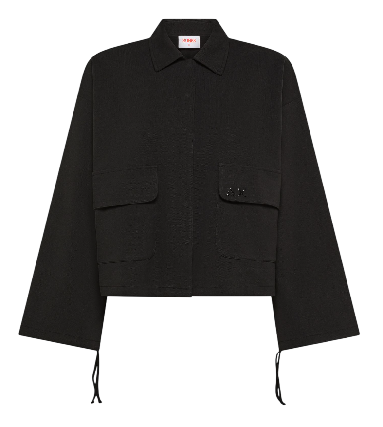 SUN68 DONNA GIACCA IN PIQUET COLORE NERO