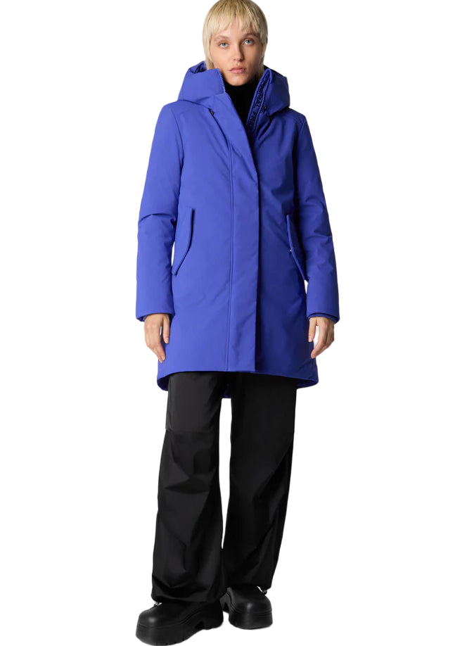 SAVE THE DUCK PARKA CON CAPPUCCIO DA DONNA NELLIE BLU GENZIANA