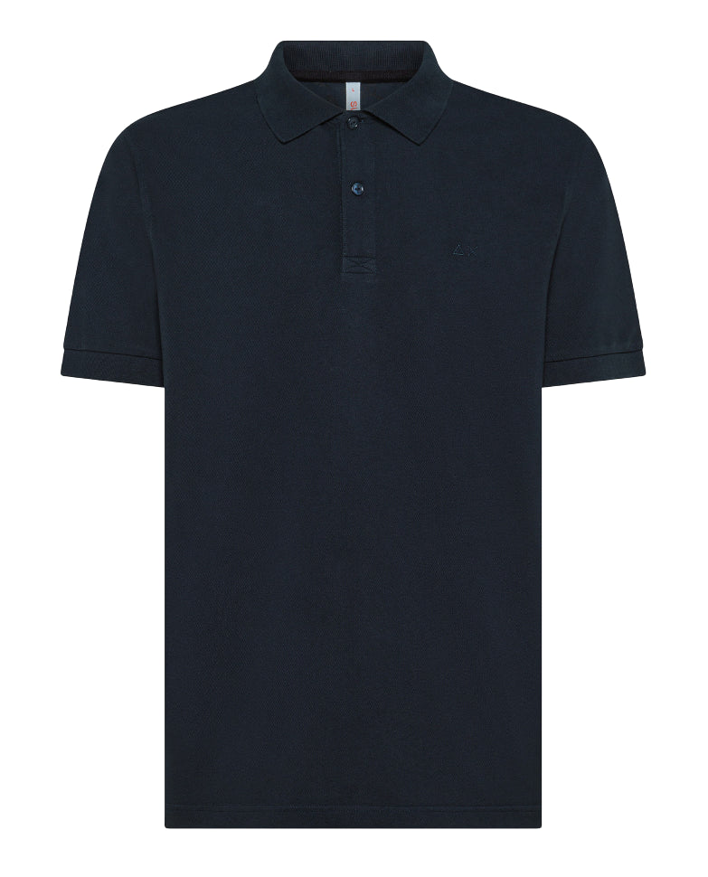 SUN68 UOMO POLO COLD DYE NAVY BLUE