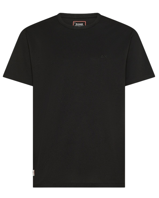 SUN68 UOMO T-SHIRT IN PIQUET STRETCH NERO