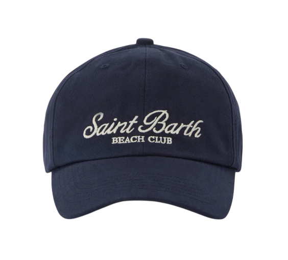 MC2 SAINT BARTH CAPPELLINO BASEBALL CON VISIERA IN COTONE BLU E LOGO RICAMATO
