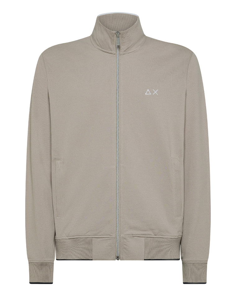 SUN68 UOMO FELPA TRACK ZIP PIQUET STONE