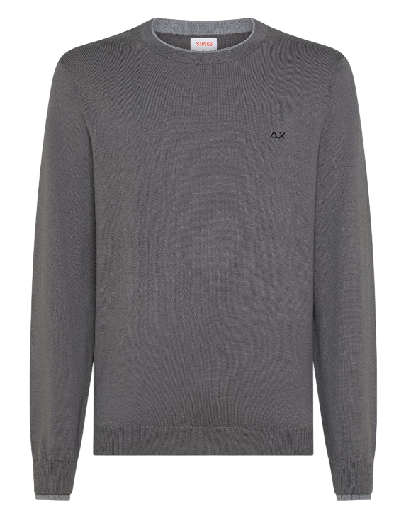 SUN68 UOMO MAGLIA IN LANA E COTONE COLORE GRIGIO SCURO