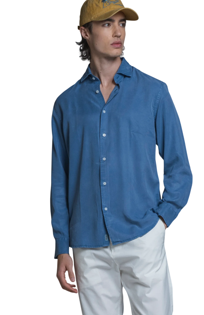 IMPURE CAMICIA NIGEL FRENCH COLLAR IN TESSUTO LYOCELL DENIM