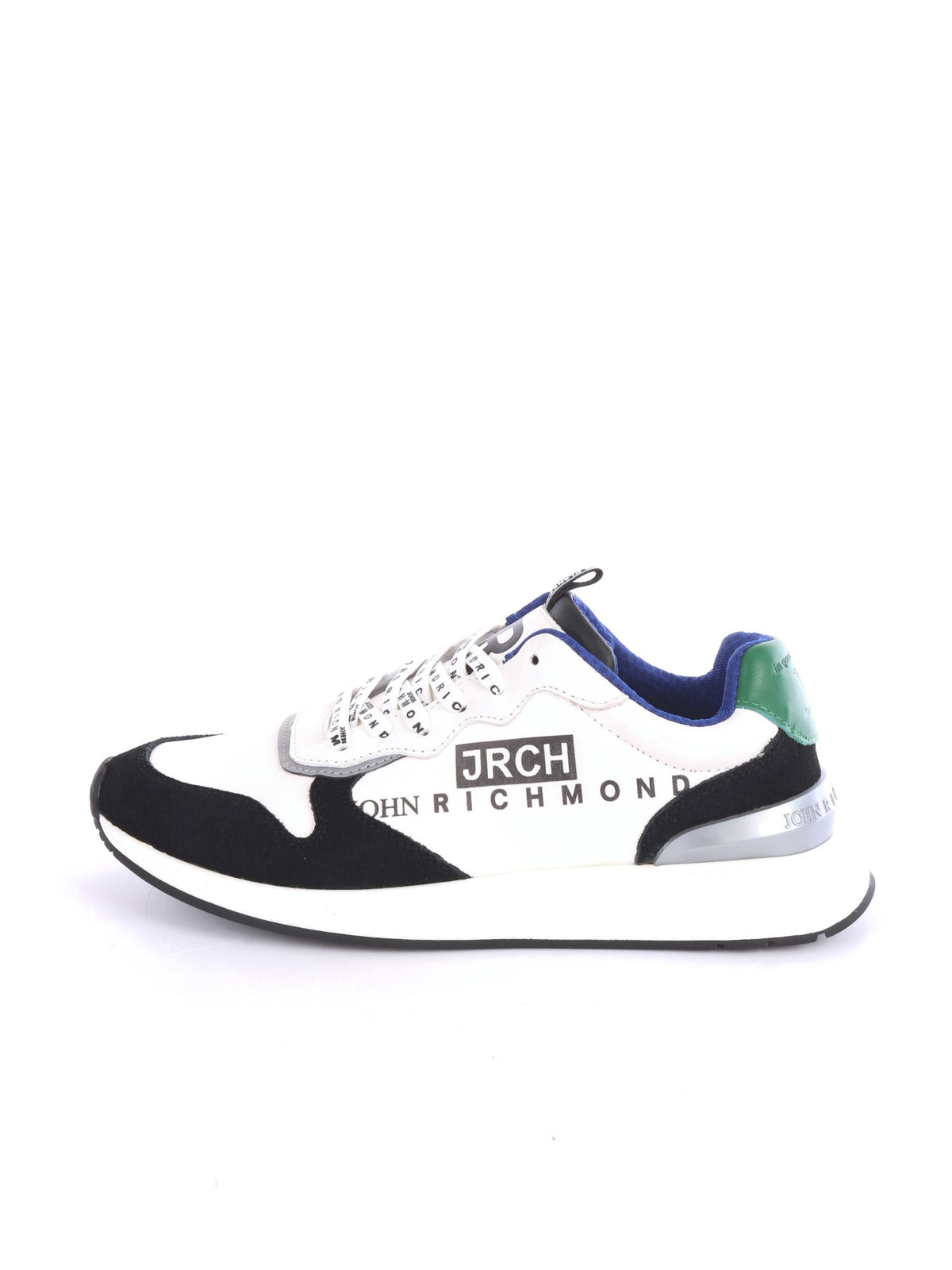 JOHN RICHMOND SNEAKERS BIANCHE E VERDI IN PELLE